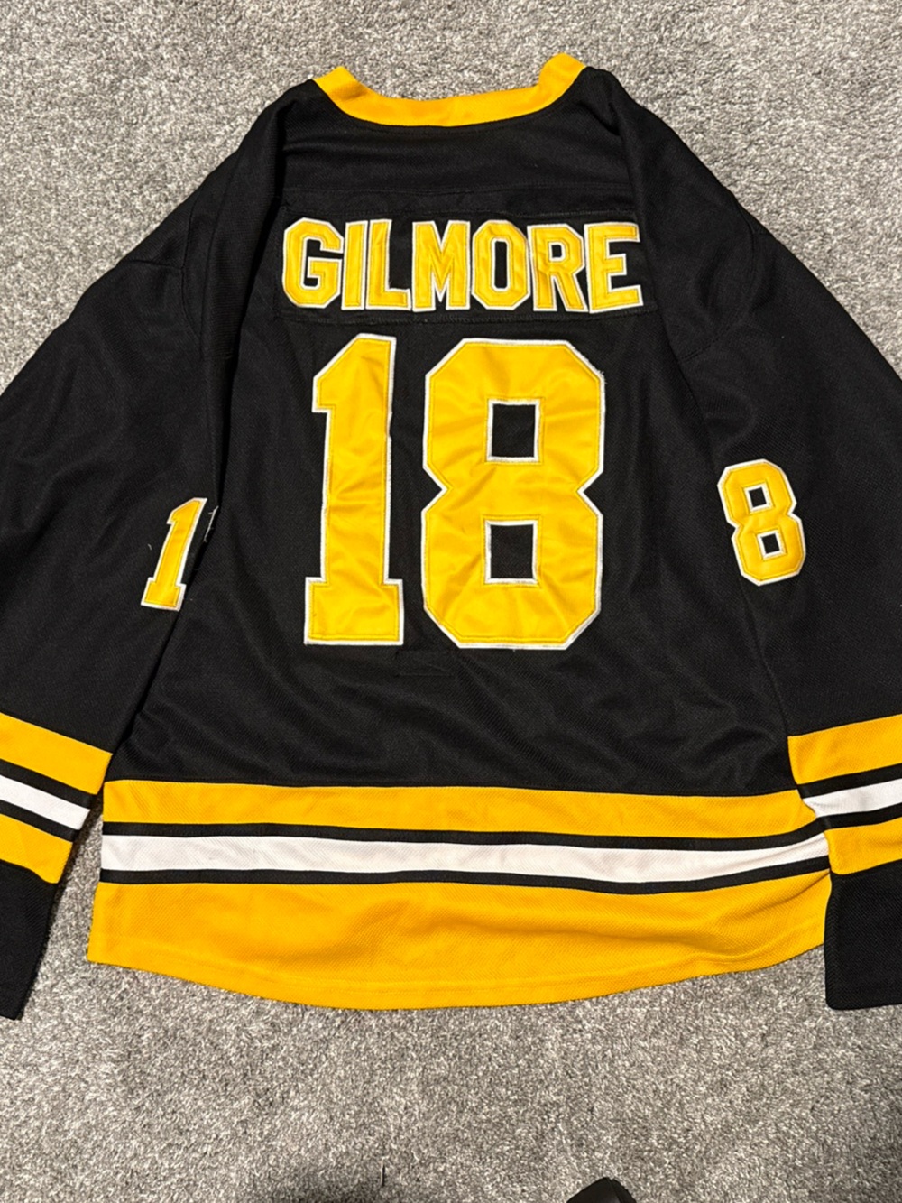 NHL Boston Bruins Happy Gilmore Black Hockey Jersey Large Adam Sandler